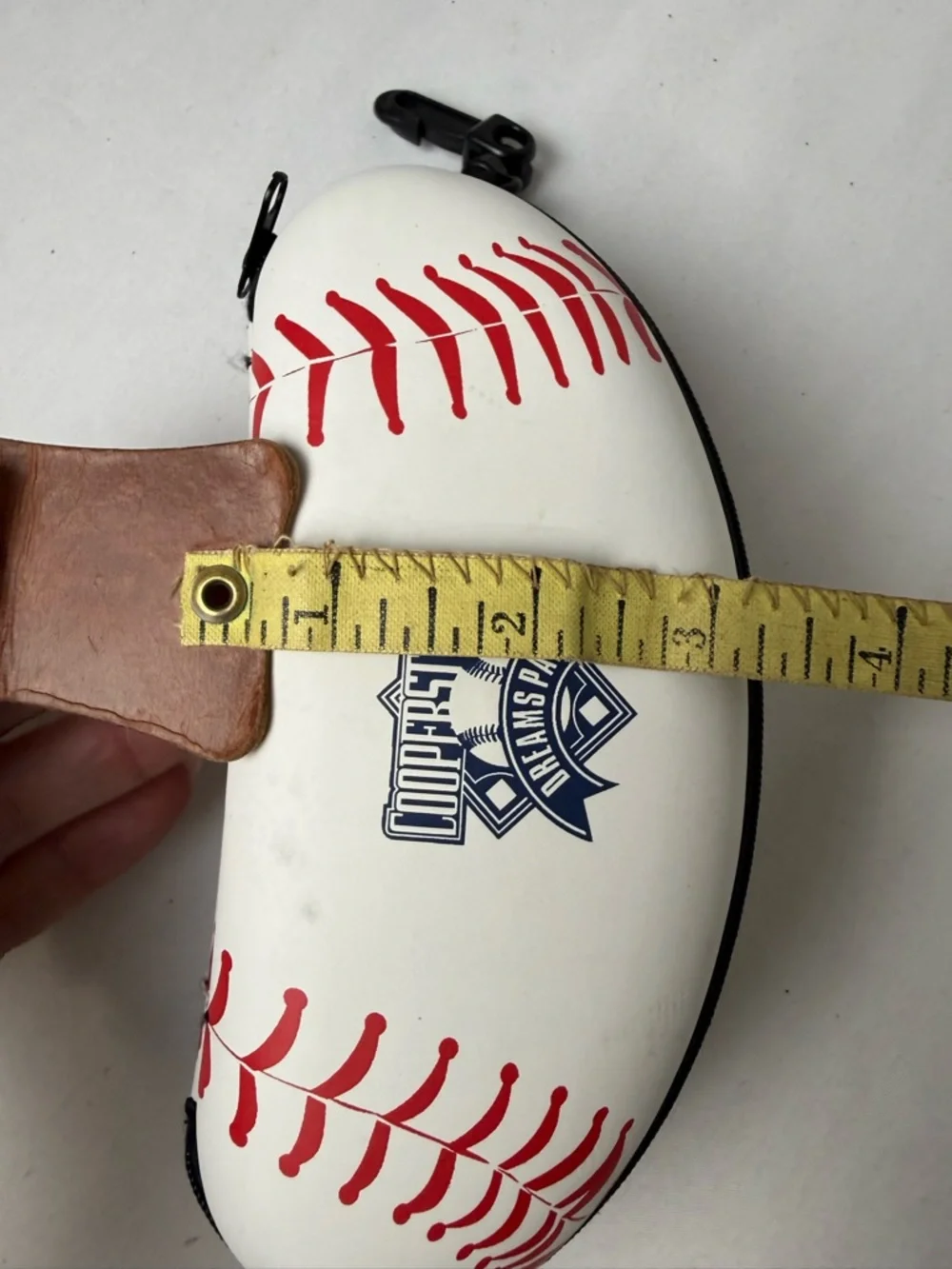 Cooperstown Dreams Park Kids Baseball Sunglasses Case - White with Red Stitching